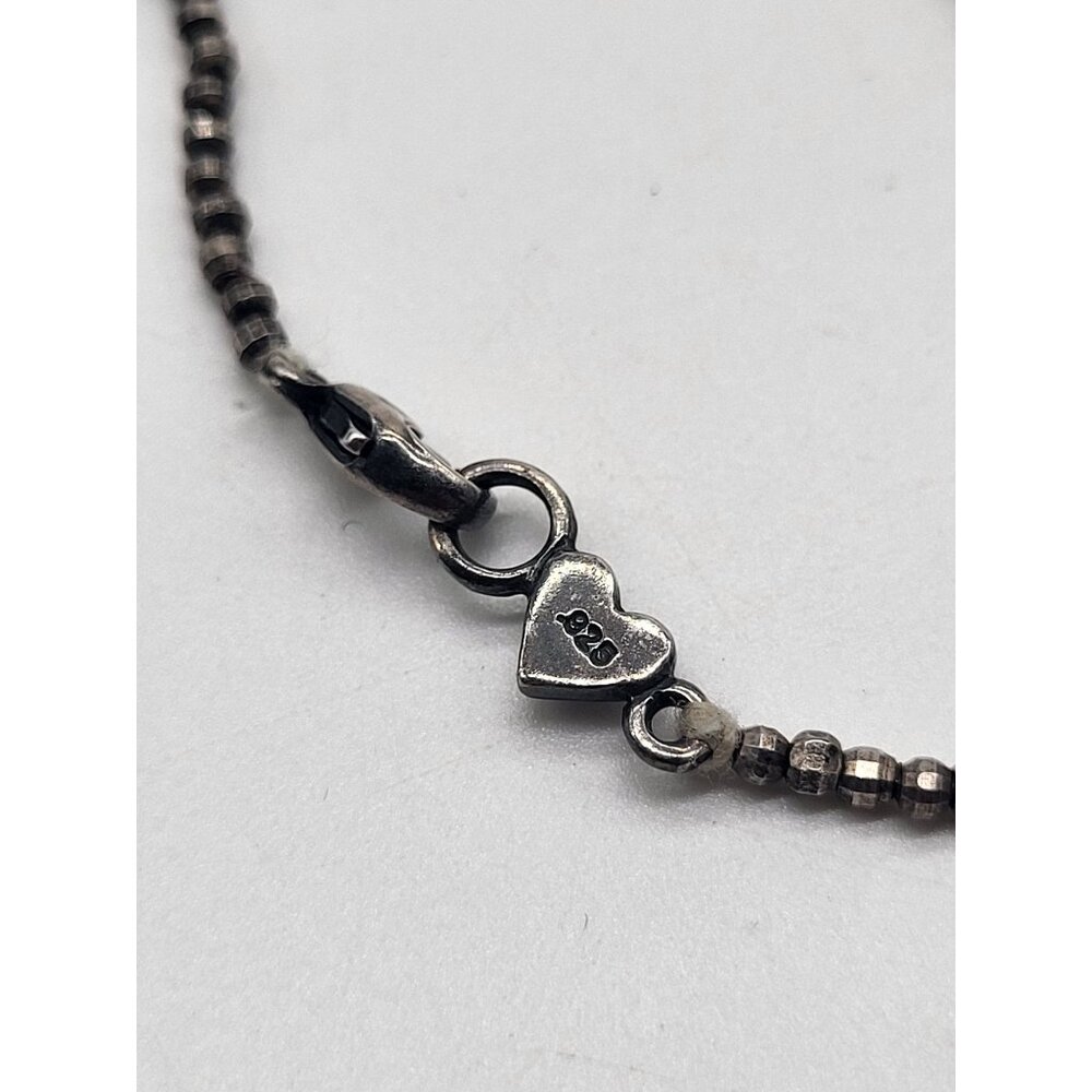 VTG Designer Colleen Lopez Sterling Silver Pearl Beaded Necklace Dainty - Picture 6 of 10